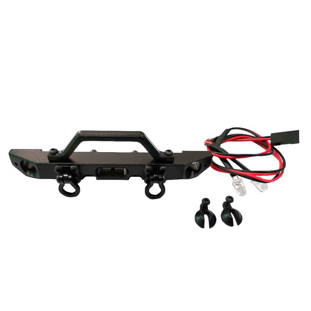 Parachoques delantero duradero de aleación de aluminio Bewildely para 1/24 RC Axial SCX24 Negro