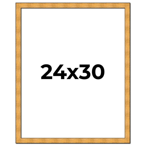 24x30 Frame Gold Rustic Solid Wood Picture Frame | 1.25 Inch Wide Moulding | Rustique Gold