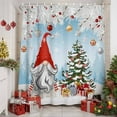 thumbnail image 2 of Dwarf Pine Tree Xmas Ball Snowflake Shower Curtain for Bathroom, Winter Fir Leaves Blue Ombre Waterproof Shower Curtains Washable Quick Dry with Hooks Bathtub Curtains 36x72IN, 2 of 9