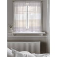 thumbnail image 5 of Gray Beige Stripe Tier Curtains 45 Inch Length,Sheer Curtains for Bedroom Living Room Window Modern Art Horizontal Striped Rod Pocket Drapes Kitchen Curtains Small Half Window 27.5"x45" 2 Panels, 5 of 6