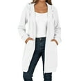 thumbnail image 2 of Long Hoodies for Women 2025 Long Sleeve Zip Up Plain Hooded Sweatshirt with Pockets Cardigan Jacket Coat, 2 of 6