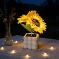 thumbnail image 2 of Ceramic Sunflower Lamp with Warm LED Light, USB Rechargeable Night Light for Bedroom & Living Room, Romantic Home Decor & Gift, 2 of 5