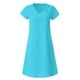 thumbnail image 4 of MELDVDIB - Vestido informal de verano para mujer, talla grande, suelto, liso, sin mangas, escote en V, manga corta, recto, regalo en liquidación, 4 of 5