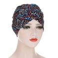 thumbnail image 1 of Foulard de Tête Femmes Multicolore Spirale Turban Cap Feuille Impression Coiffure Couvre-Chef, 1 of 6