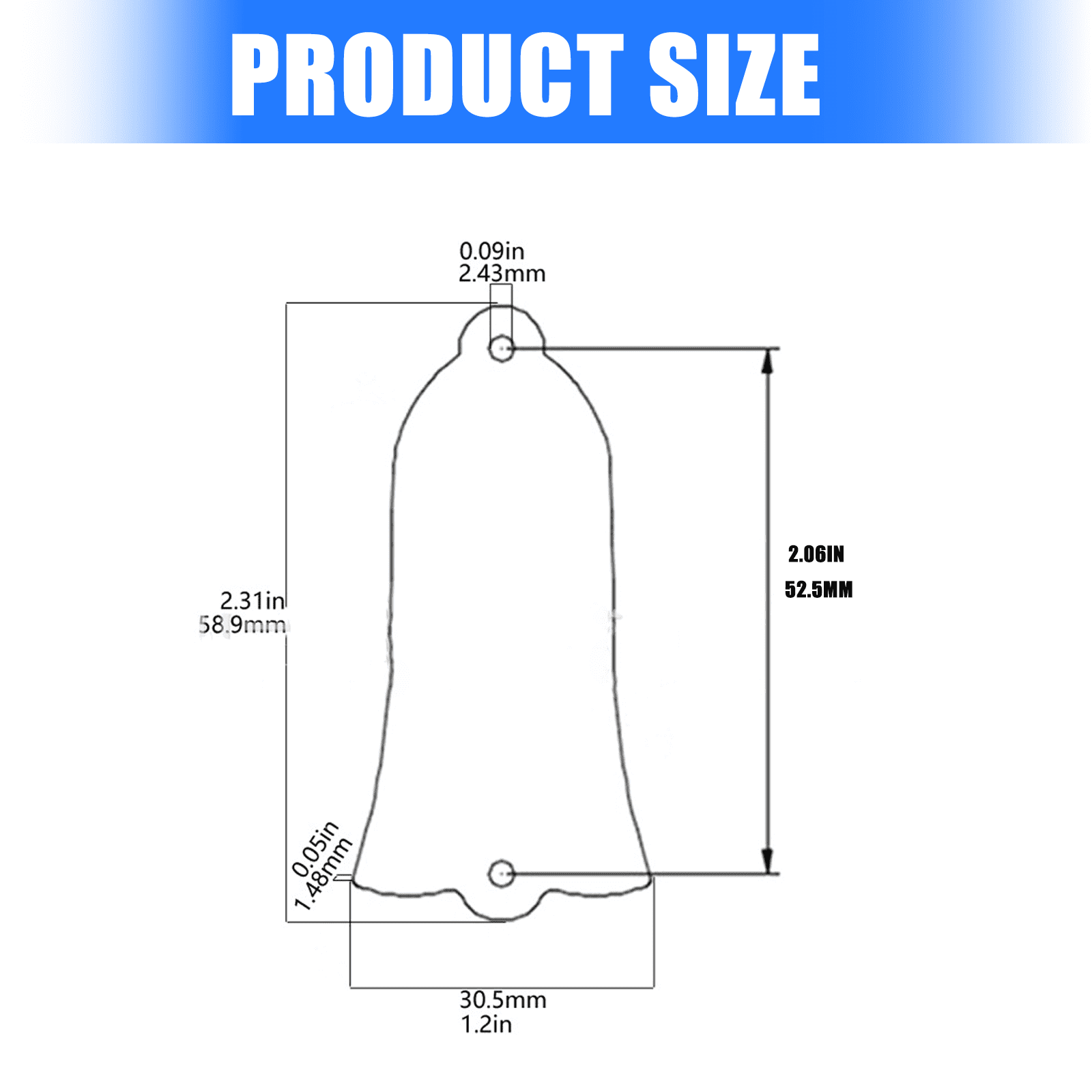 Bells Shape Trusses Rod Cover Plate with Screws 2 Holes Decorative Protections Case Electric Guitar Replacement Part