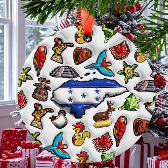 Honduras Christmas Ornament, Ceramic/Acrylic Ornament, Mother’s Day Keepsake, Valentine’s Day Decor, Festival Gift Ornament, Collectible 2025