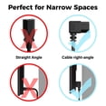 thumbnail image 3 of LujingZ 3-Prong Power Cord 7FT 2-Pack 45 Degree Flat to 90 Degree Angled Plug Replacement Cable 18AWG 125V 10A ETL Listed for Computer TV Monitor Appliances, Heavy Duty AC Power Cable, 3 of 7