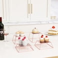 thumbnail image 4 of Expositores de comida YFEEN, elevadores de mesa para postres, oro rosa, juego de 4, 4 of 5