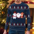 thumbnail image 2 of OJinShaWanO Chandail à Capuche pour Hommes Automne et Hiver Décontracté Imprimé de Noël Col Rond, 2 of 4