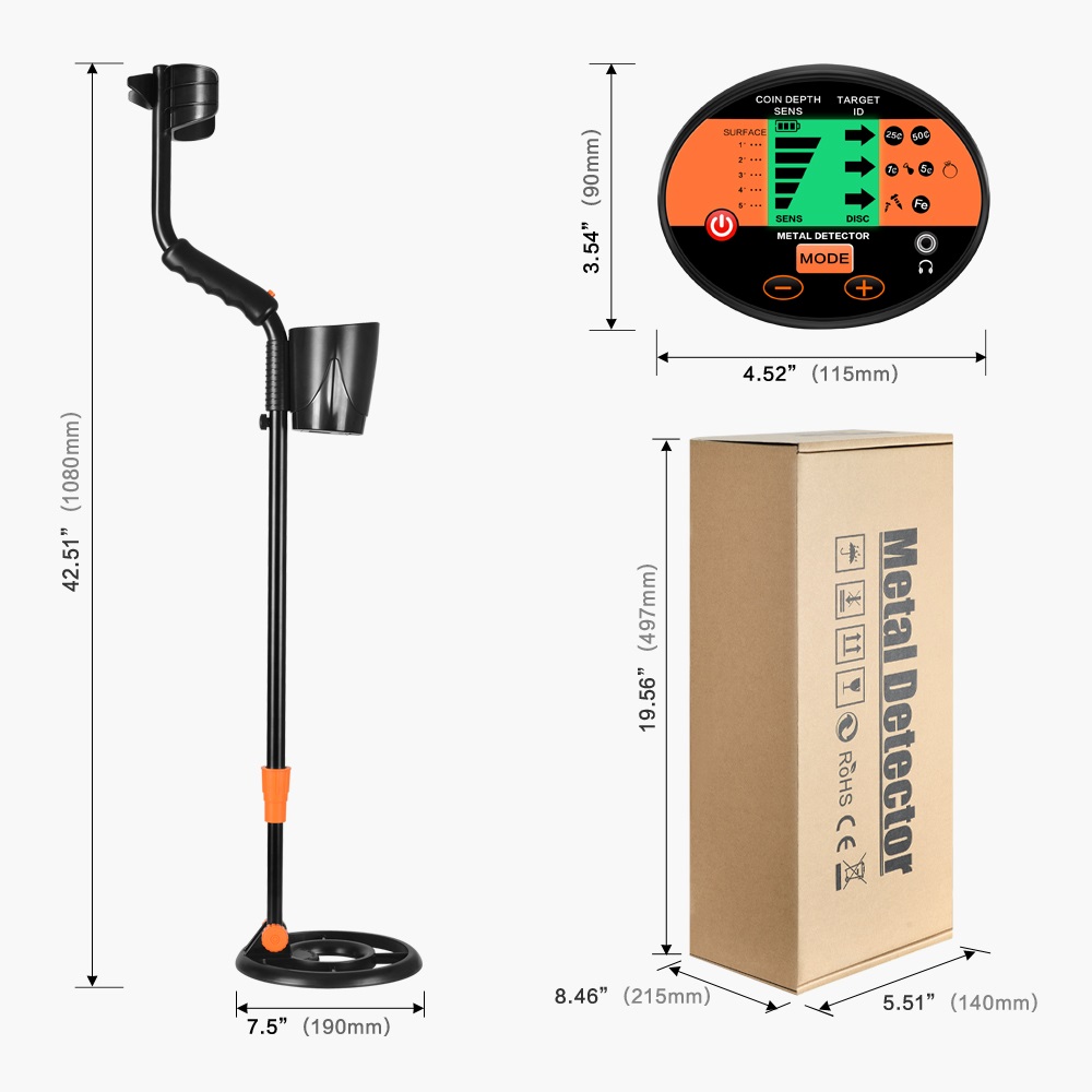 Underground Metal Detector Multifunctional Gold And Silver Digger Treasure Hunter MD-3060 LCD Display