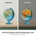 thumbnail image 6 of Waypoint Geographic Safari Explorer Animals Globe, World Globe, Illuminated Desktop Globe with Blue Physical Earth and 100s of Illustrated Animals, 6 of 7