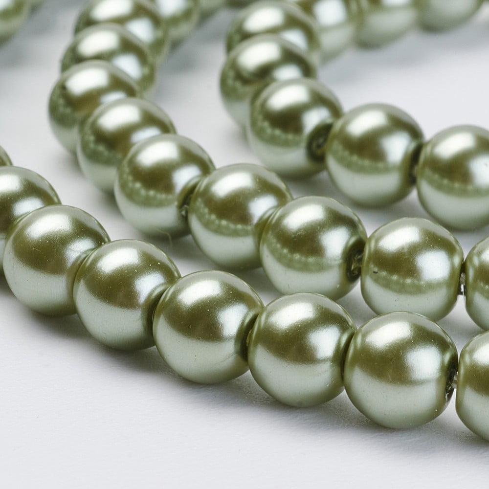 Eco-Friendly Glass Pearl Beads Strands Grade A Round Dyed Cotton Cord Threaded Dark Sea Green 10mm Hole: 1.2~1.5mm about 42pcs/strand 15.7 inch DIY