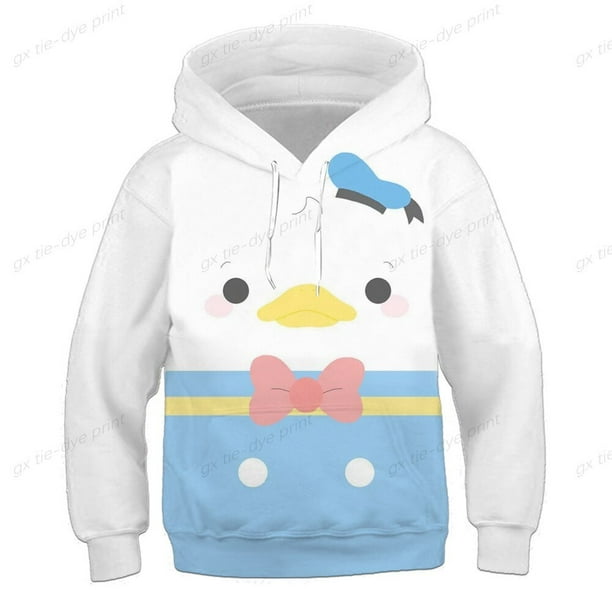 Nueva sudadera informal de Disney Donald, sudadera con capucha para niños con estampado 3d, jersey de manga larga, ropa de calle, niños y niñas 120 zhangmengya CONDUJO