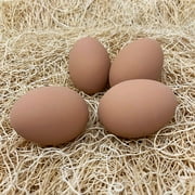 Pecking Order Ceramic Nest Brown Eggs 4-Pack, for Chicken Coops. Regular Size.