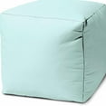 thumbnail image 4 of 17  Cool Pale Aqua Solid Color Indoor Outdoor Pouf Cover, 4 of 5