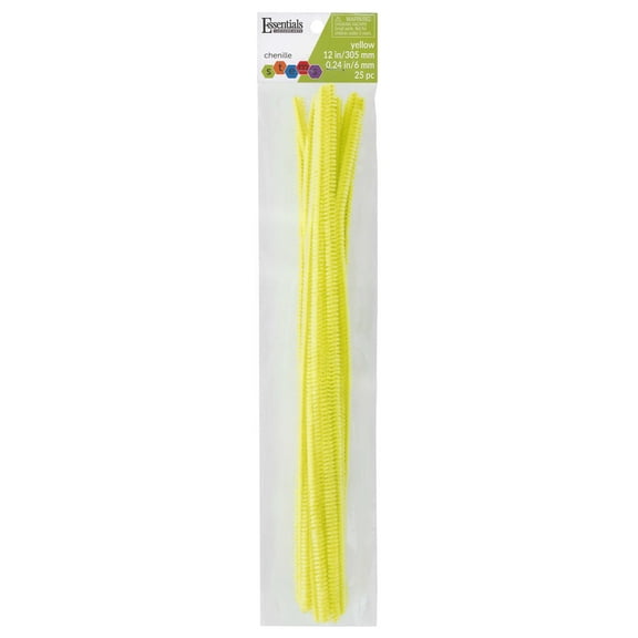 Essentials By Leisure Arts Arts Chenille Stem 12" 6mm Yellow 25pc