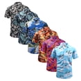 thumbnail image 2 of HAOYUNL Mens Flower Shirts Print Hawaiian Flower Shirts Short Sleeve Shirt Casual Button Down Shirt S-2XL, 2 of 9