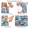 thumbnail image 5 of FORMRS Mens Swim Trunks Mesh Liner Quick Dry Casual Beach Board Shorts with Pockets, Sizes S-2XL, Blue Cute Train Pattern, 5 of 9