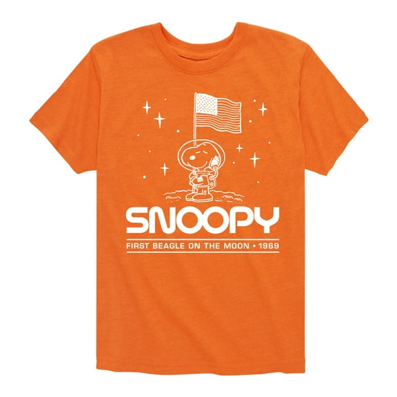 Peanuts - Snoopy First Beagle On The Moon - Toddler And Youth Short Sleeve Graphic T-Shirt