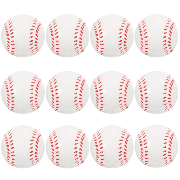 BRIGHTFUFU 12 Uds pelotas de béisbol elásticas pelotas de béisbol flexibles pelotas de béisbol para niños pequeños pelota hinchable de béisbol antiestrés