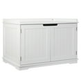 thumbnail image 3 of ZENY Double Door Hidden Cat Litter Box Enclosure Storage Cabinet MDF Frame Cat House, White, 3 of 10