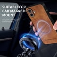 thumbnail image 5 of ELEHOLD PU Leather Case For iPhone 16 Plus Slim Magnetic Shockproof Cover, [MagSafe Compatible], [Lens&Screen Protection], Drop protection Case - Brown, 5 of 11