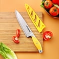thumbnail image 3 of Little Cook Chef Knife Set, 3PCS Kitchen Knife, Multicolor Stainless Steel Sharp Chef Knife Set, 8 Inch Chef's Knife, 5 Inch Utility Knife, 3.5 Inch Paring Knife (3Pack, Yellow, Red, Green), 3 of 9
