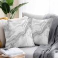 thumbnail image 2 of Abstract Marble Outdoor Pillow Covers Pack of 2 Minimalist Art Back Texture Minimalist Art Waterproof Throw Pillow Covers Decorative Cushion Cases for Patio Garden Tent Balcony Couch 20x20 inch, 2 of 8