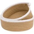 thumbnail image 1 of Small Basket Set of 2 Mini Woven Baskets Round Cotton Rope Basket Little Storage Baskets for Organizing Bins Organizer for Nursery Room Decor Kids Baby Dog Toy Keys Snack Drawer Gifts, 1 of 6