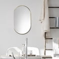 thumbnail image 3 of Ispra 36" Oval Bathroom/Vanity Brushed Gold Aluminum Framed Wall Mirror, 3 of 7