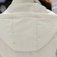 thumbnail image 6 of Tiqkatyck Womens Winter Coats Clearance Women's Thickened and Warm Extra Long Knee Length Hooded Cotton Fleece Jacket Womenfor Womens Long Sleeve Tops White, 6 of 7