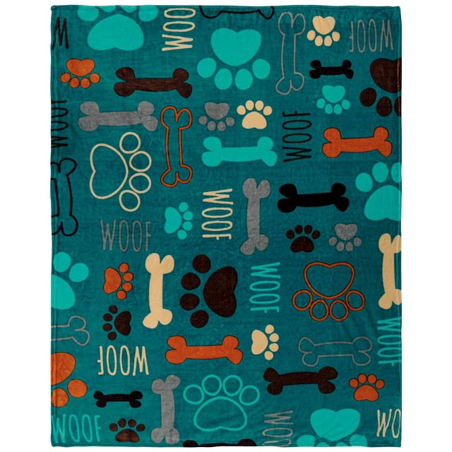 Manta Infinity Republic Puppy Paws, de felpa suave para amantes de los perros
