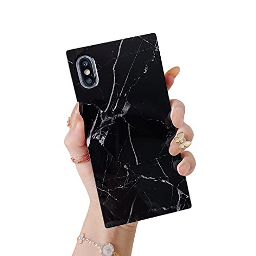 Cocomii Square Marble Iphone Xr Case Slim Thin Glossy Soft Flexible Tpu Silicone Rubber Gel Trunk Box Square Edges Fashion Phone Case Bumper Cover Compatible With Apple Iphone Xr 6 1 Blac
