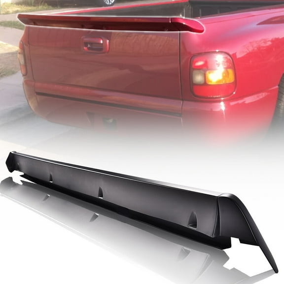 WaiRitoday Fit For 99-06 Chevy Silverado GMC Sierra Pickup Tailgate Rear Spoiler Wing Black