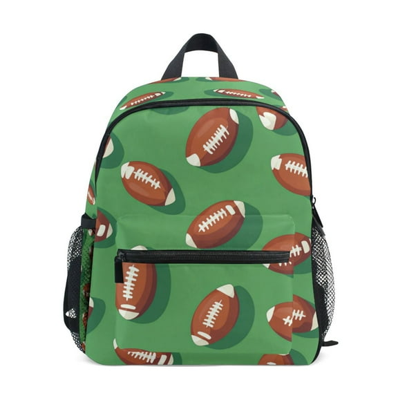 FORMRS School Backpack with Front Zippered Pocket 12" Elementary Student Travel Daypack, American Footballs