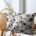 thumbnail image 6 of Black Floral Pillow Covers 18x18 Inch Set of 2 Black and Cream Chinoiserie Flower Outdoor Decorative Throw Pillows Vintage Rustic Toile Pillowcases Cushion Covers for Couch Home Decor, 6 of 6
