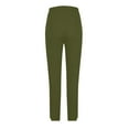 thumbnail image 5 of lcziwo High Waisted Leggings for Women Casual Split BottomFull Length Yoga Pants Solid Color Tummy Control Tight Legging Army Green M, Weekly Sale, 5 of 7