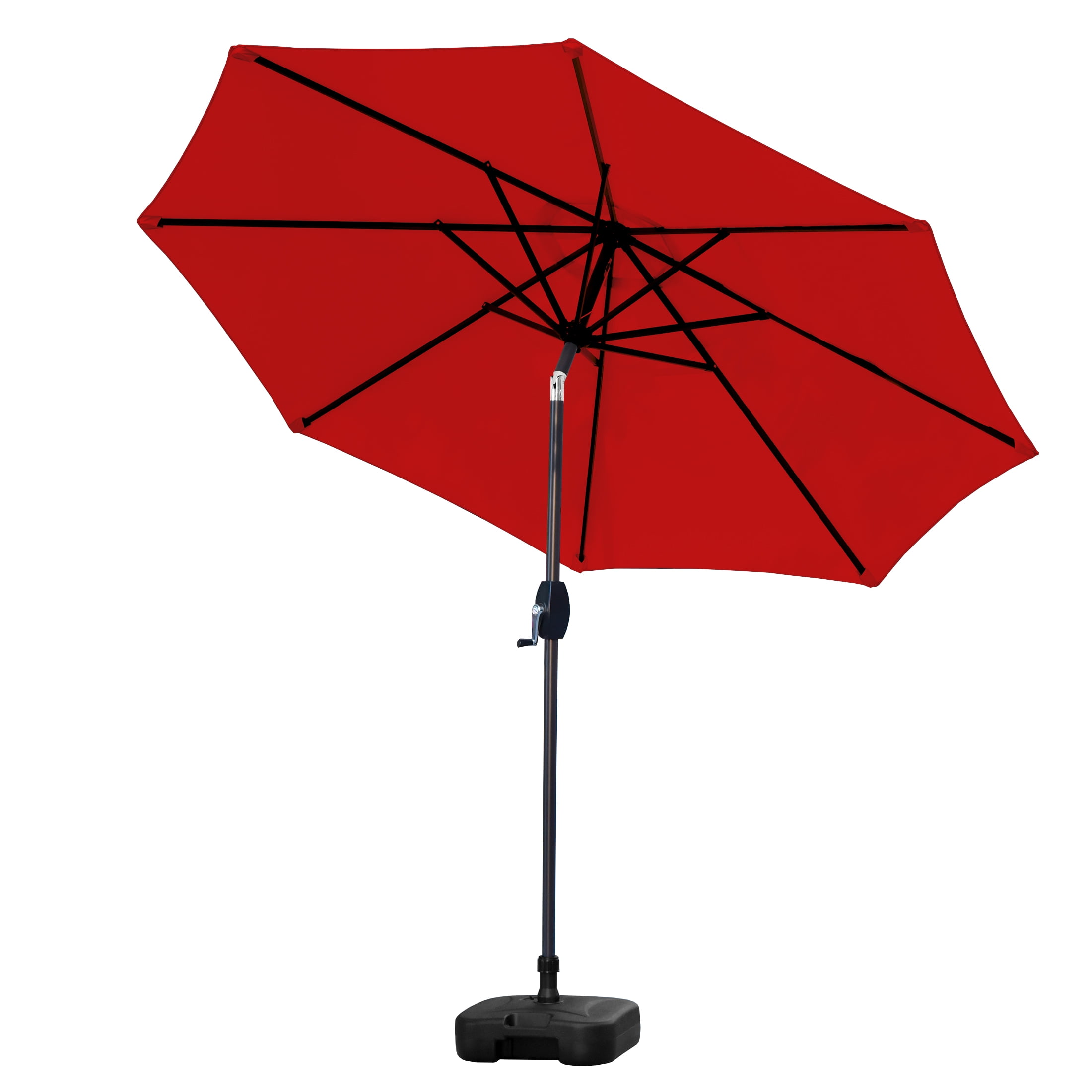 Westin Outdoor 9’ Red Octagon Patio Umbrella, UV & Weather Resistant, Includes Square Base