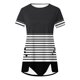 thumbnail image 5 of Fiudx Ofertas Flash Del Día Solo En Línea Blusa Casual de Manga Corta con Estampado de Botones para Mujer, Blusa/Camisa de Cuello Redondo de Manga Corta, 5 of 5