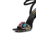 thumbnail image 3 of FSJ Women Diamond Heel Sandals Square Open Toe Ankle Strap Jewel High Heel Sandals Party Shoes Size 8 Black-colorful rhinestones, 3 of 4