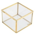 thumbnail image 4 of 2X Square Opening Glass Geometry Garden Jewelry Boxs Mirror Jewelry Storage Box Eternal Flower Decoration Box Crafts, 4 of 8