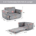 thumbnail image 2 of Ktaxon Convertible Sofa for Little Ones, 2-in-1 Toddler Couch with Side Pockets, Flannel Foldable Nap Lounge for Playroom or Bedroom Gray-Blue, 2 of 7