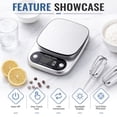 thumbnail image 3 of Arenviy Food Scale, 22lb Digital Kitchen Scale with 9 Units Tare Function & LCD Display, 304 Stainless Steel, Digital Grams and Ounces for Weight Loss, Baking, Cooking, Keto & Meal Prep, 3 of 8