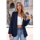 thumbnail image 3 of Blazer PRETTYGARDEN Azul Marino para Mujer con Solapa Clásica y Hombros Acolchados, 3 of 8