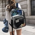 thumbnail image 6 of PVC Transparent Backpacks Clear Backpack for Travel and Outings Blue-purple Snowflakes, 6 of 7