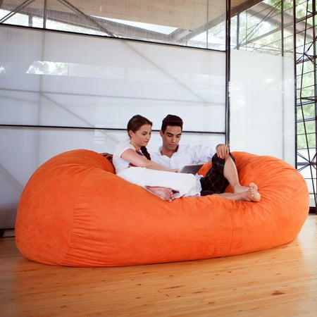Jaxx 7 ft Giant Bean Bag Sofa, Mandarin