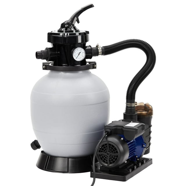 12 Inch Sand Filter Pump 2641GPH - 1/2HP Pool Pump System with 6-Way Valve for Above/In-Ground Pools (1-Pack)