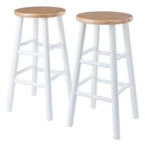 Winsome Wood Huxton 2-Piece Counter Stools, Natural & White Finish