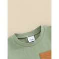 thumbnail image 6 of FEORJGP Toddler Baby Boy Summer Outfits 2Pcs 0-3Y Infant Crew Neck Pocket T-shirt Short Sleeve Shirt Checkerboard Tops + Patchwork Shorts Set Newborn Loose Casual Daily Clothes, 6 of 9