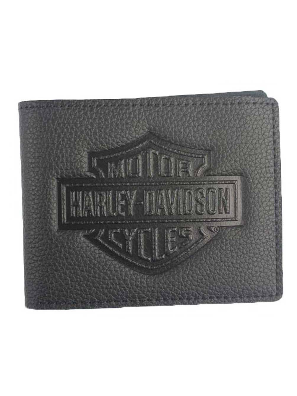 Harley-Davidson Men's Embossed B&S Logo Leather Billfold Wallet XML3554 ...